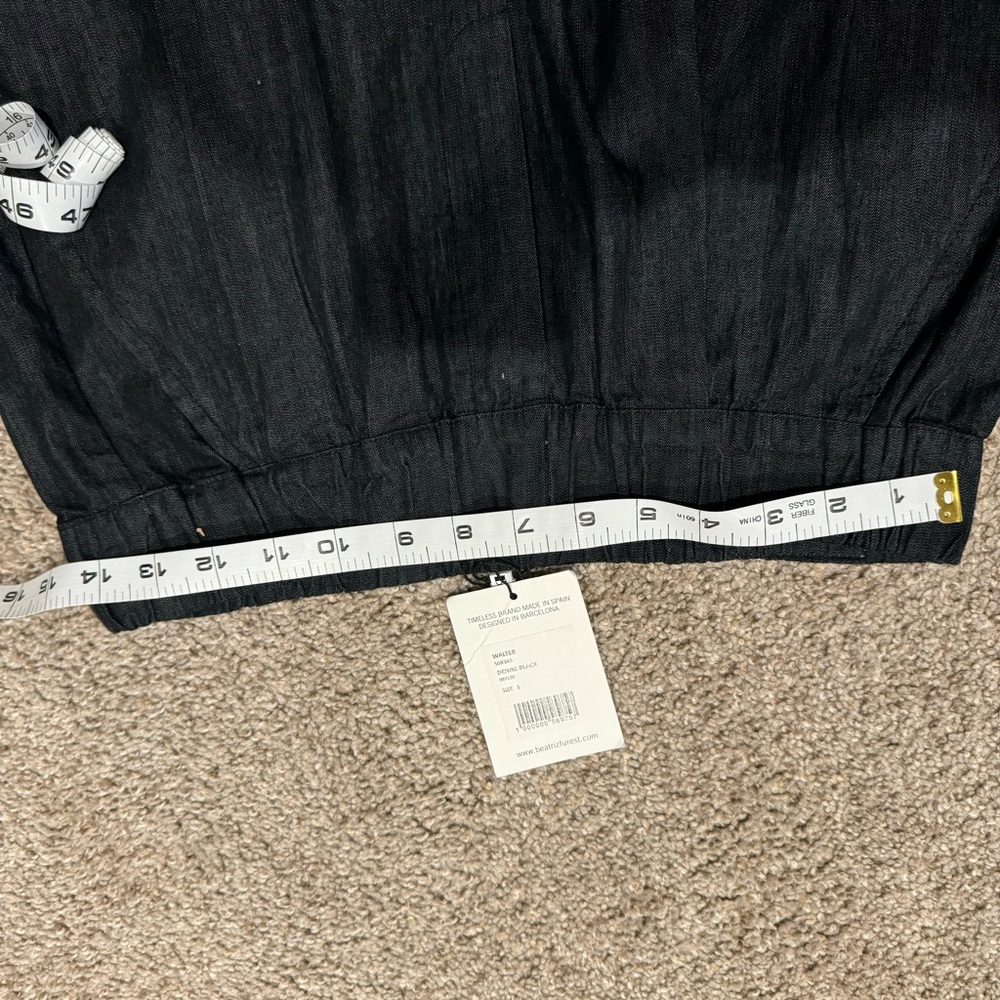 NWT Beatriz Furest Walter Denim Black Wide-Leg Trousers made in Spain - Picture 13 of 13